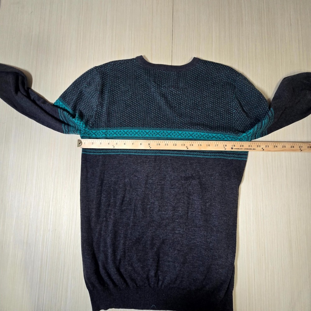Empyre Surplus co. Sweater Men's XL Gray Printed Knitted Long Sleeve Pullover - Picture 4 of 5